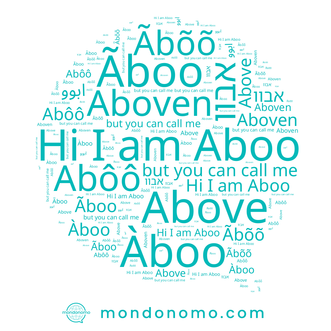 name Aboo, name Ãboo, name Àboo, name ابوو, name אבוו, name Abôô, name Ãbõõ, name Aboven