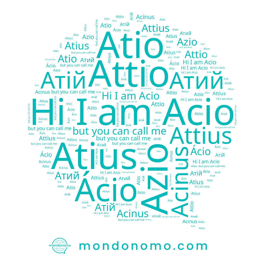 name Atius, name Azio, name Атий, name Attius, name Attio, name Атій, name Atio, name Acio