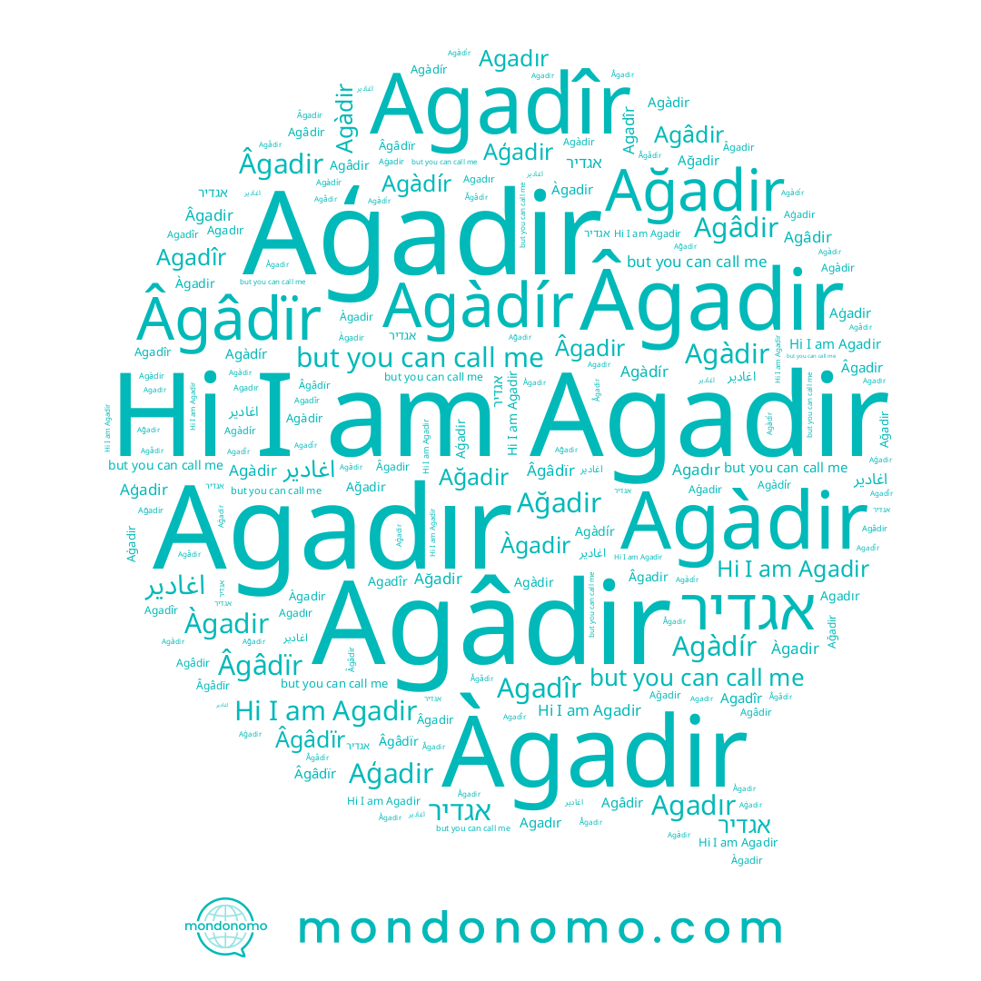 name Agadır, name Agàdír, name Aģadir, name אגדיר, name Âgadir, name Âgâdïr, name Agadir, name Agàdir, name Àgadir, name Ağadir, name Agâdir, name Agadîr