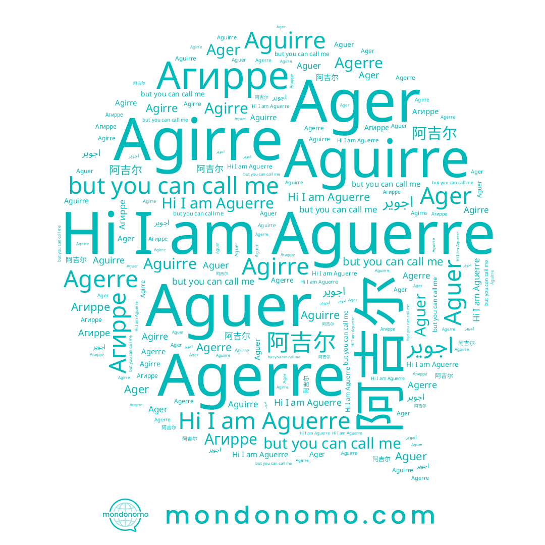 name Agerre, name Agirre, name Ager, name 阿吉尔, name Aguerre, name Агирре, name Aguirre, name اجوير, name Aguer