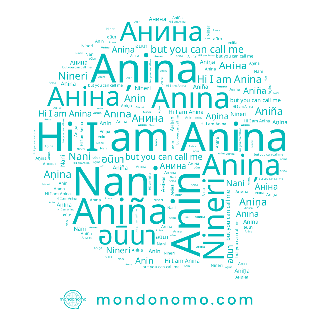 name Nineri, name Aniña, name Аніна, name Anin, name อนินา, name Anına, name Анина, name Nani, name Aniņa, name Anina, name Aņina