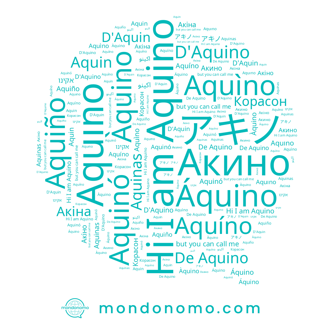 name Aquiño, name Aquìno, name Áquino, name אקינו, name Aquinas, name Акино, name Aquin, name Aquíno, name Акіно, name Aquino, name D'Aquin, name D'Aquino, name Aquinó, name アキノ, name اكينو, name Aquıno, name Àquino