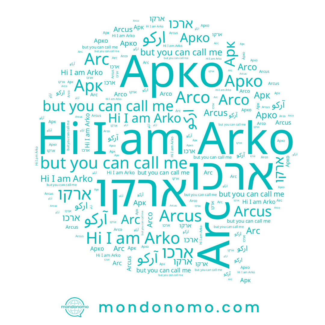 name Arko, name Arco, name اركو, name ארכו, name ארקו