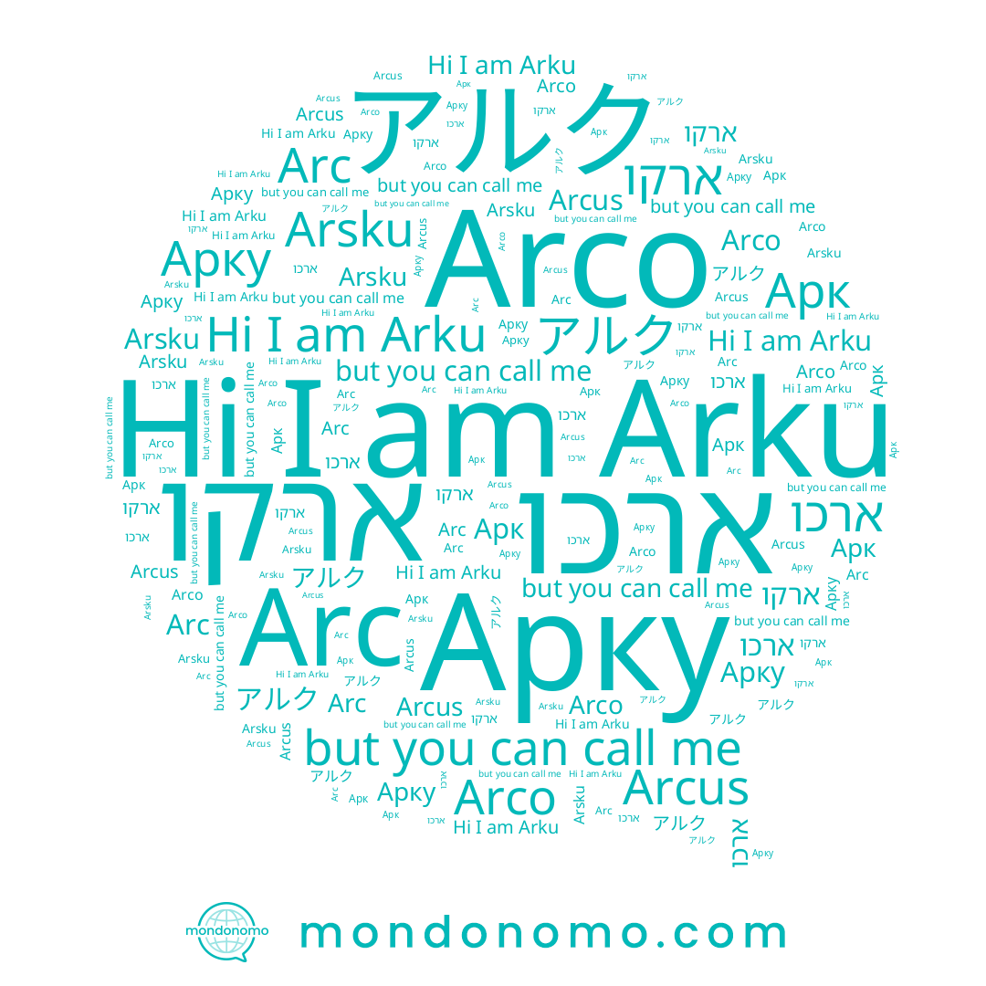 name Arku, name アルク, name Arco, name ארכו, name ארקו, name Арку