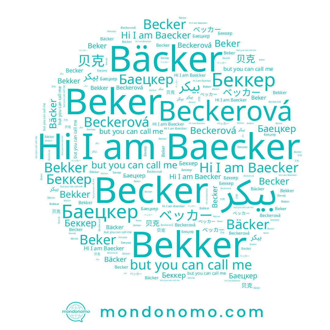 name ベッカー, name Беккер, name Beker, name بيكر, name Баецкер, name 贝克, name Bekker, name Beckerová, name Baecker, name Bäcker, name Becker