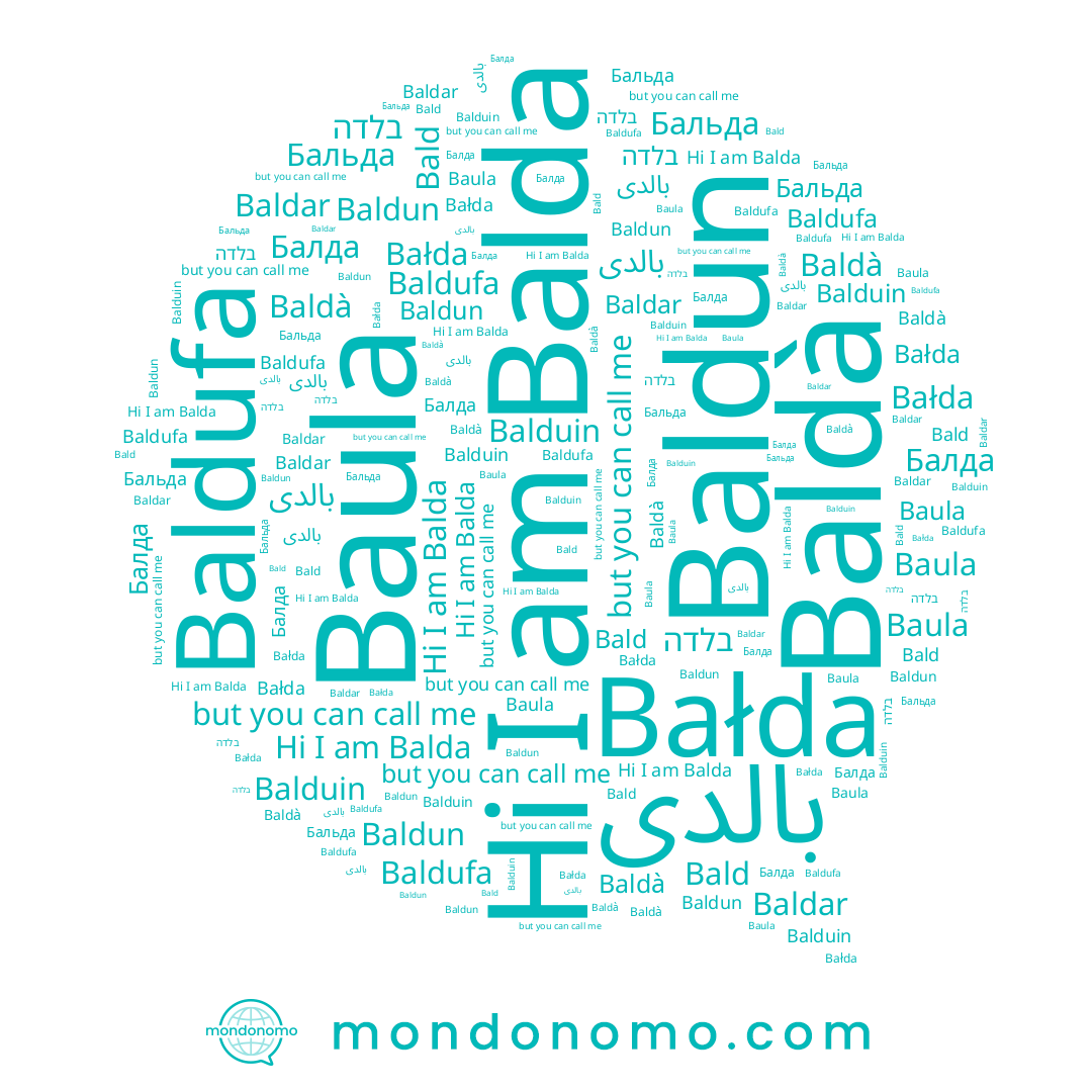 name Bald, name Baldà, name Балда, name בלדה, name Baula, name Balda, name Bałda, name Baldun, name بالدى, name Baldufa, name Baldar, name Balduin, name Бальда