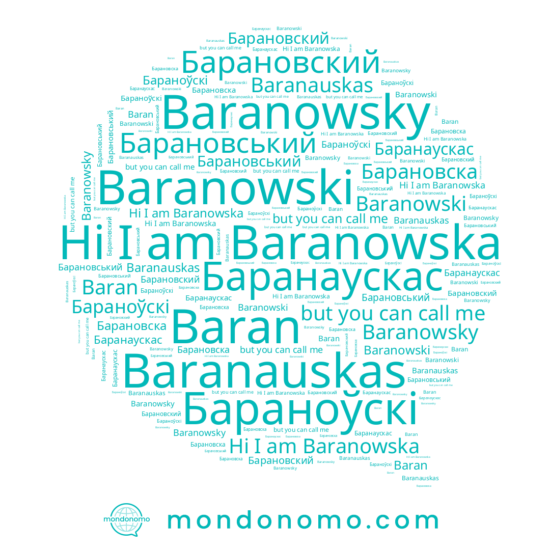 name Baranauskas, name Баранаускас, name Барановский, name Baranowski, name Baranowsky, name Барановський, name Baranowska, name Baran, name Бараноўскі, name Барановска