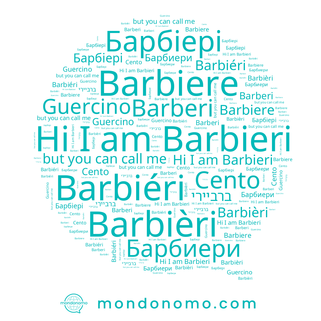 name Barberi, name Cento, name ברביירי, name Barbiere, name Barbièri, name Barbieri, name Барбіері, name Барбиери, name Barbiéri