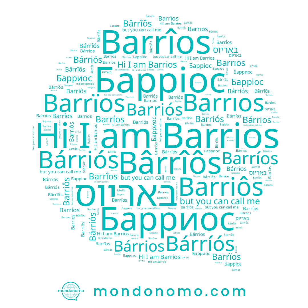 name Bârrîôs, name Barrîos, name Барріос, name Bárríós, name Barriôs, name Barríos, name Barrios, name Барриос, name Barrïos, name Barrıos, name באריוס, name Bárriós, name Bárrios, name Barriós