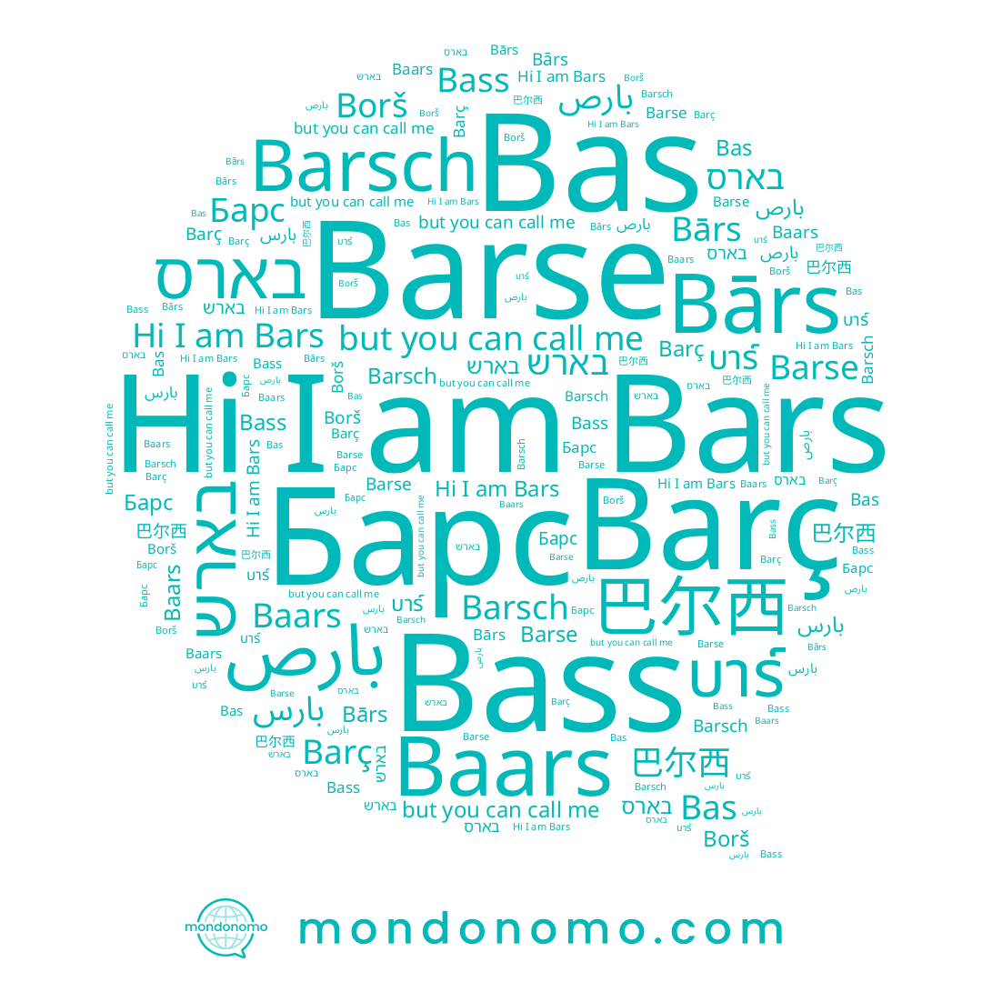name Bas, name Barse, name בארס, name Bars, name בארש, name بارص, name بارس, name Barç, name Barsch, name 巴尔西, name Borš, name Bārs, name Bass, name Baars