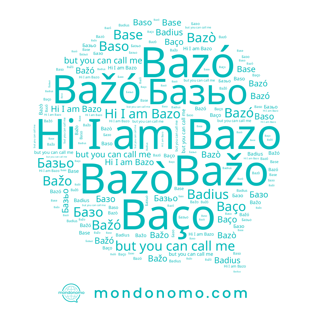 name Bazò, name Базо, name Baso, name Базьо, name Bažo, name Badius, name Bažó, name Bazo, name Baço, name Bazó, name Base