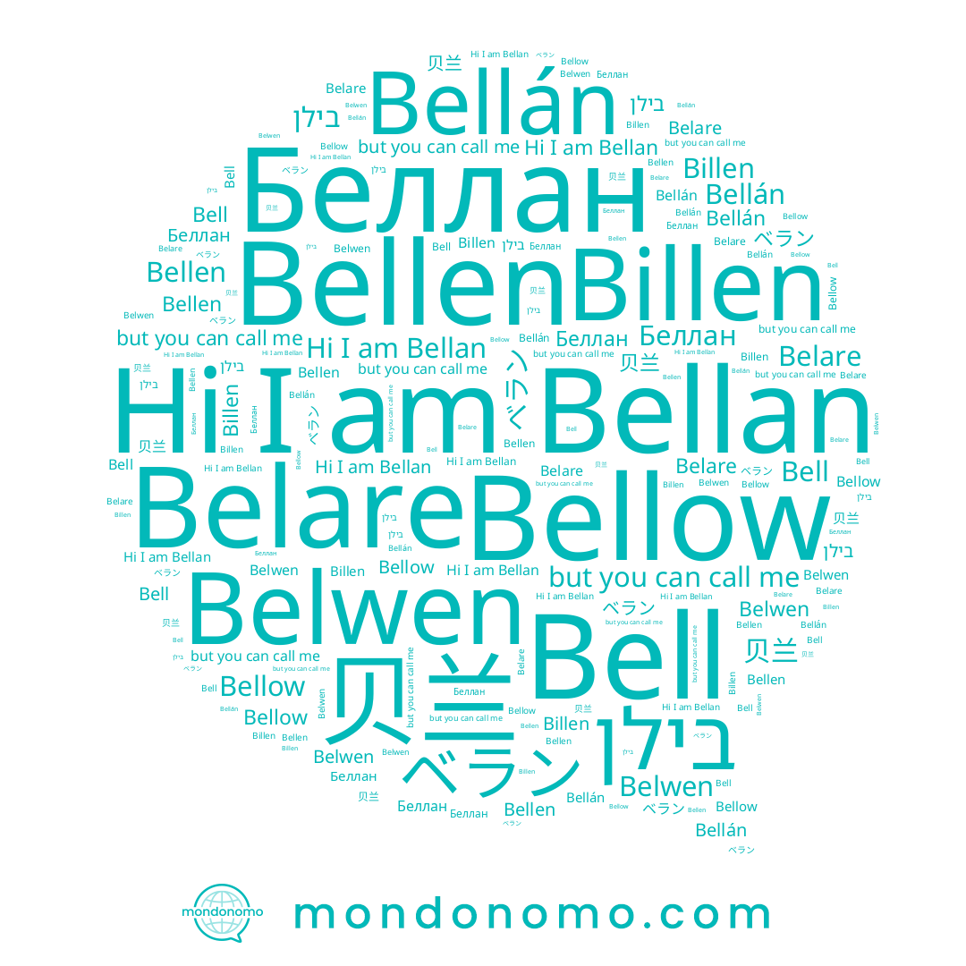 name Беллан, name Bellán, name Bellen, name Belwen, name 贝兰, name Bellan, name Bellow, name Bell, name Belare, name Billen, name בילן