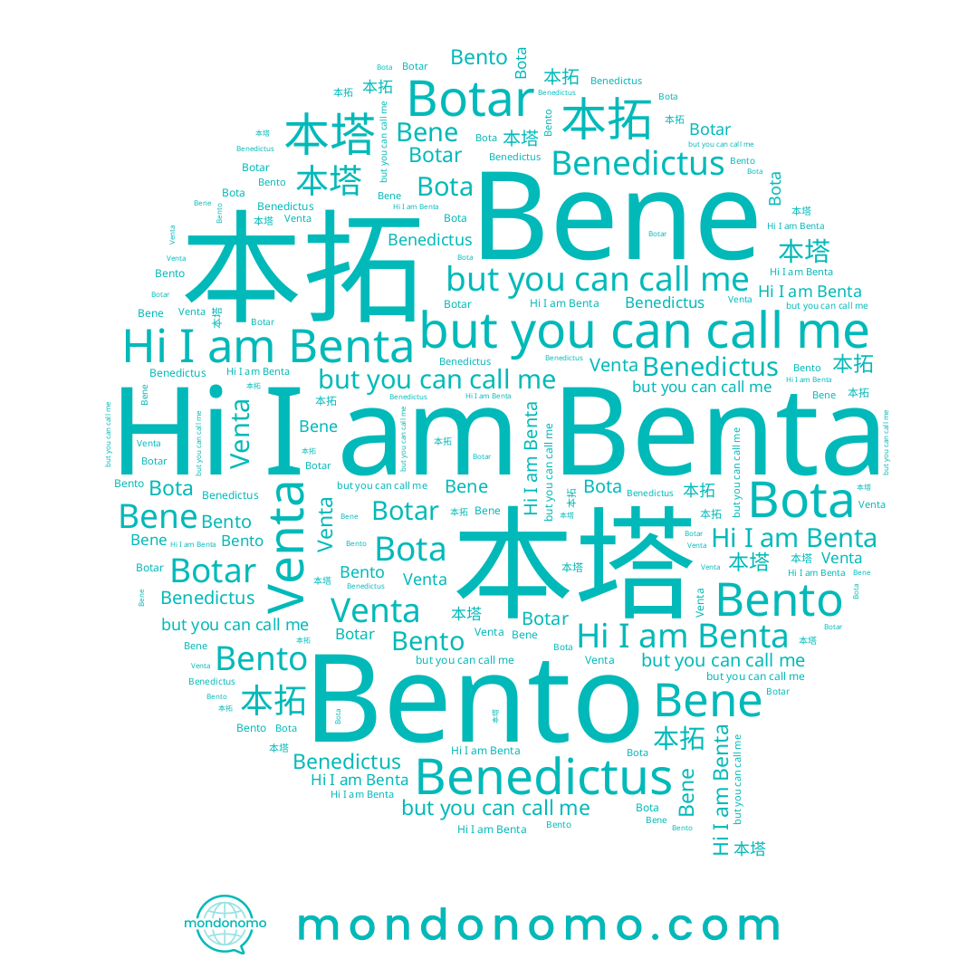 name Venta, name 本塔, name Benta, name Botar, name Bota, name Bene, name Benedictus, name Bento, name 本拓