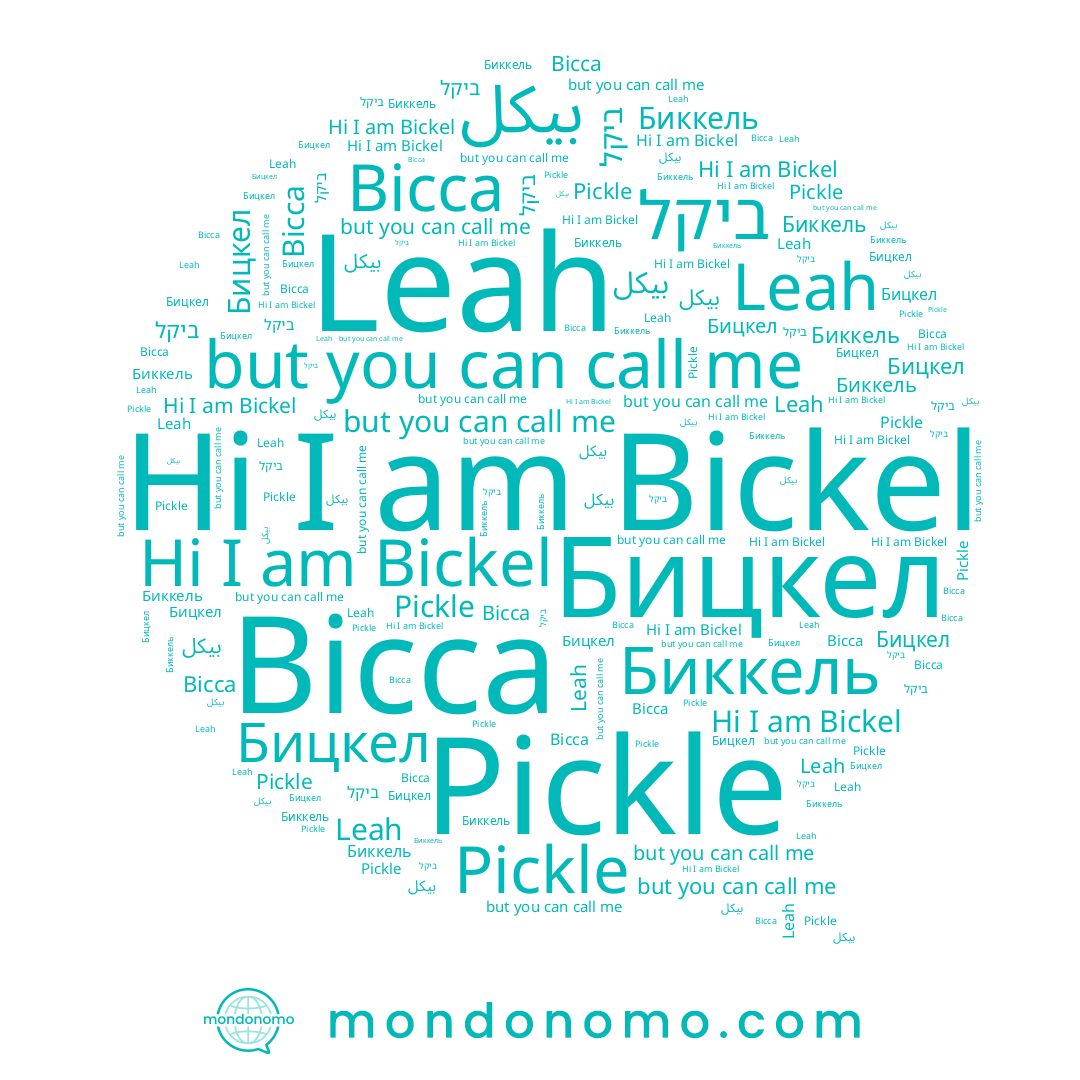name Bickel, name Leah, name Бицкел, name ביקל, name Биккель, name Bicca, name Pickle
