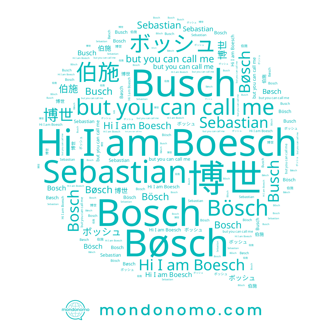 name ボッシュ, name Sebastian, name Bosch, name Bösch, name 博世, name 伯施, name Bøsch, name Busch, name Boesch