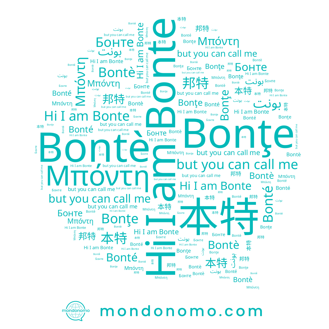 name Bonţe, name Bonté, name Bonte, name 邦特, name Μπόντη, name 本特, name Bontè