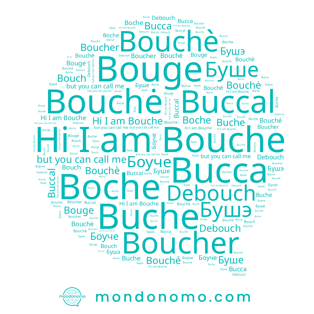 name Боуче, name Bucca, name Bouchė, name Бушэ, name Buche, name Bouche, name Buccal, name Bouch, name Bouchè, name Boucher, name Bouge, name Debouch, name Boche, name Bouché, name Буше