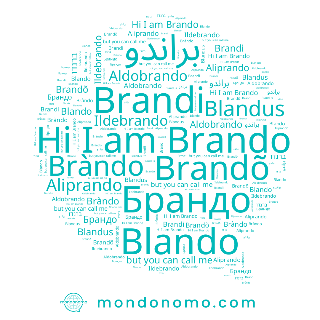 name Bràndo, name Blandus, name ברנדו, name براندو, name Aliprando, name Brandõ, name Brando, name Ildebrando, name Брандо, name Blando, name Brandi, name Aldobrando