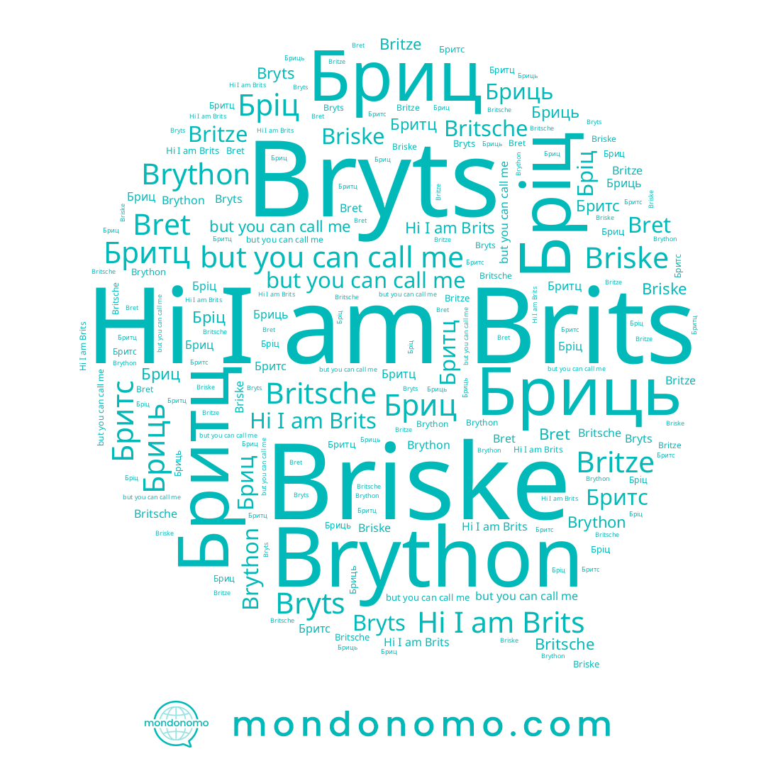 name Бритс, name Bret, name Brits, name Bryts, name Бріц, name Britsche, name Britze, name Бриц, name Бриць, name Briske, name Бритц, name Brython