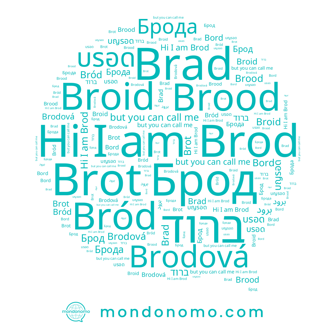 name ברוד, name บรอด, name Broid, name Brod, name Bord, name Bród, name Brood, name Brot, name บญรอด, name Брод, name Brodová, name Brad