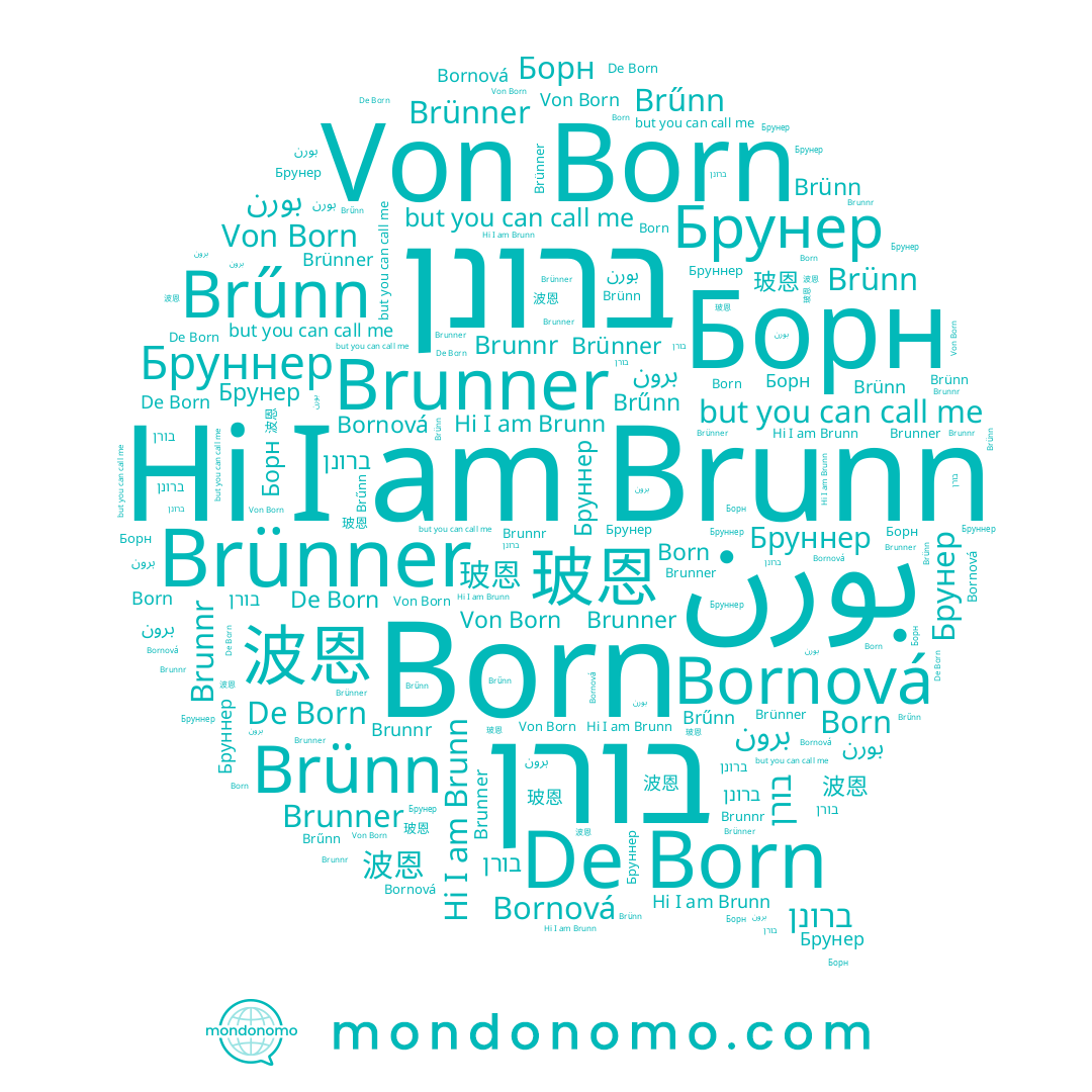 name Brunner, name Bornová, name ברונן, name Брунер, name Brünn, name Борн, name بورن, name برون, name Brunn, name Born, name 波恩, name Бруннер, name 玻恩, name Brünner, name בורן, name Brűnn