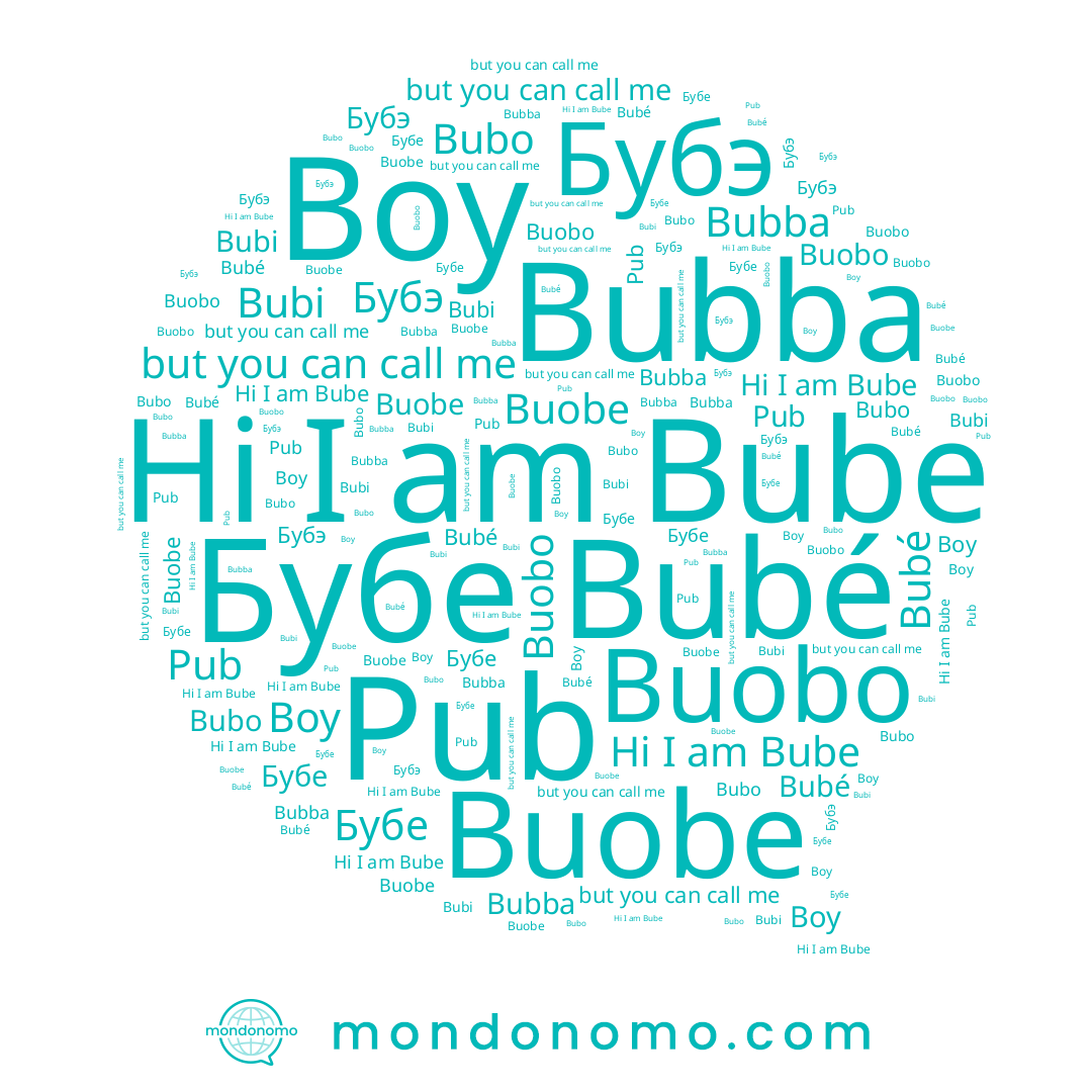 name Buobe, name Buobo, name Bubba, name Boy, name Бубэ, name Bube, name Бубе, name Bubé, name Bubo, name Bubi