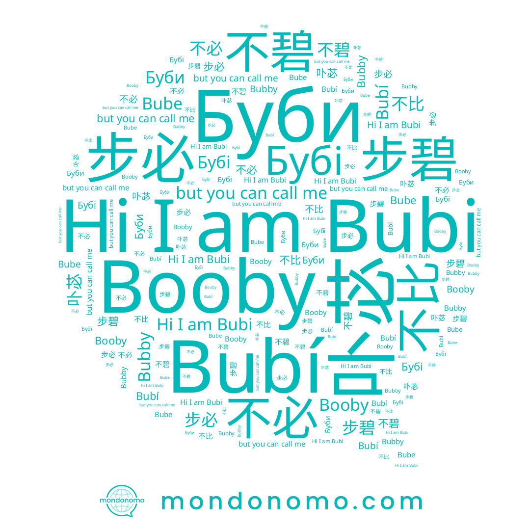 name 步必, name Bube, name Booby, name 不比, name 不必, name Бубі, name 不碧, name 步碧, name Буби, name Bubí, name Bubby, name Bubi, name 卟苾