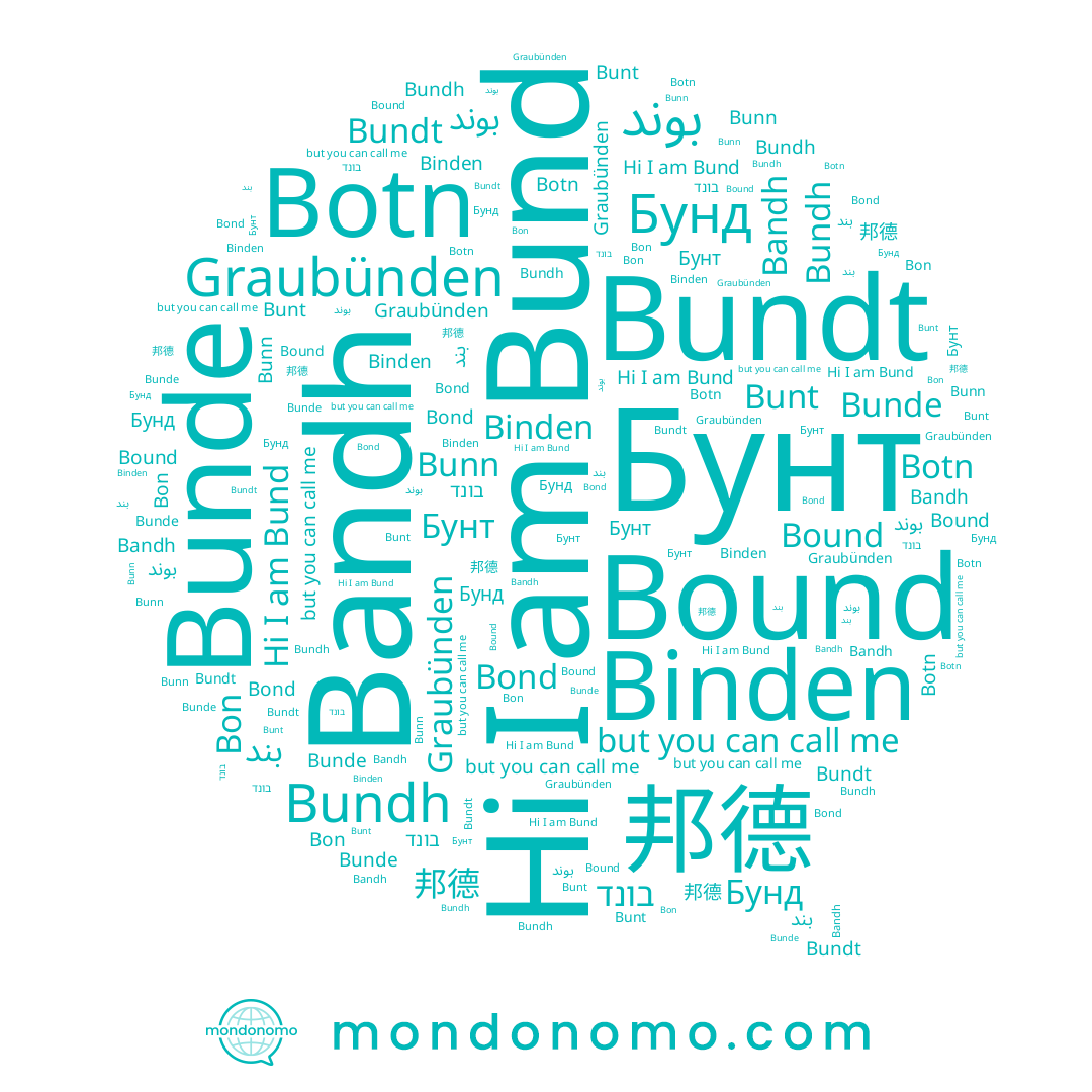 name בונד, name Bond, name Bund, name Bundt, name Бунт, name Bound, name Botn, name Bunde, name Bandh, name 邦德, name Bon, name Bunt, name Binden, name Bundh, name Bunn