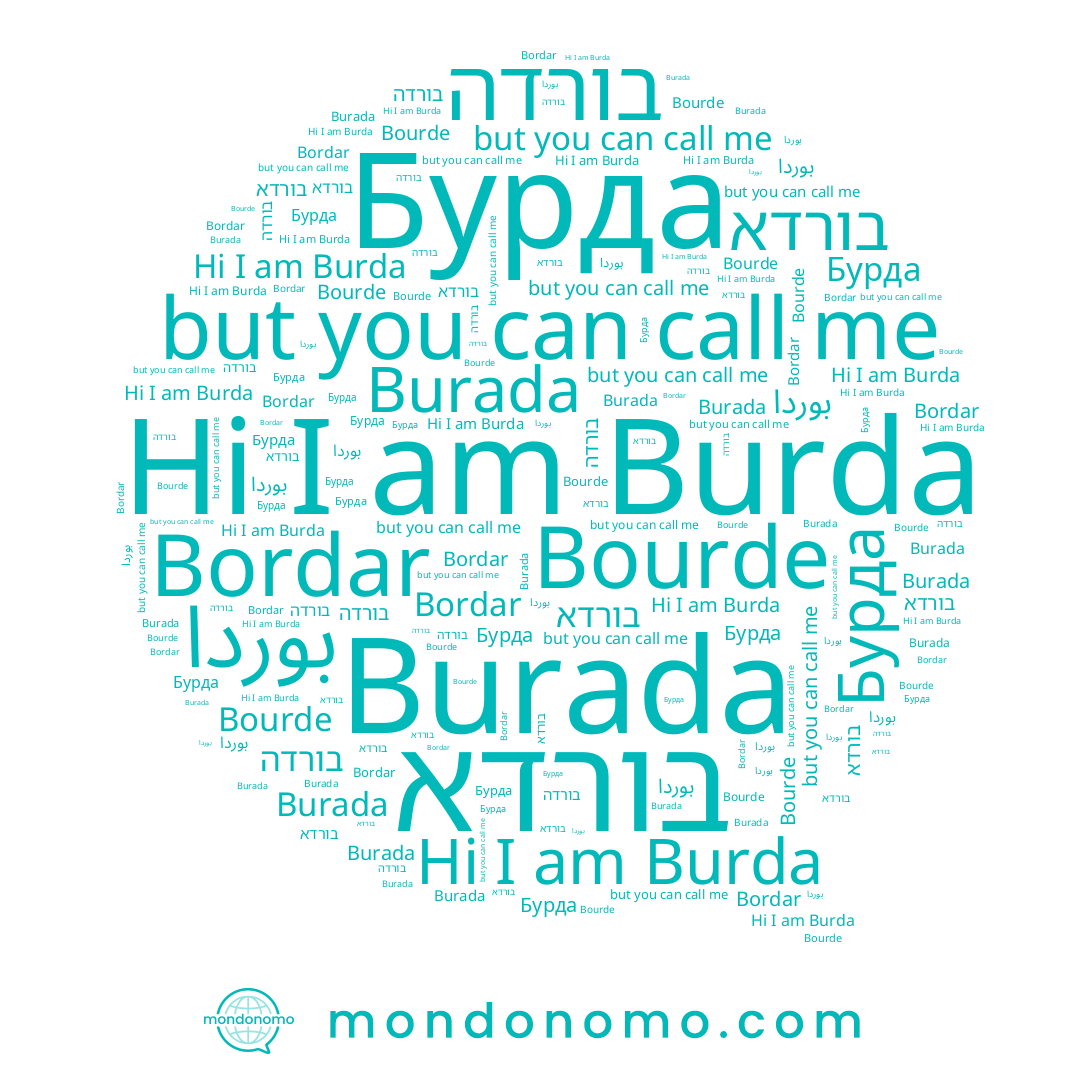 name Bourde, name Бурда, name Burda, name בורדא, name בורדה, name Burada