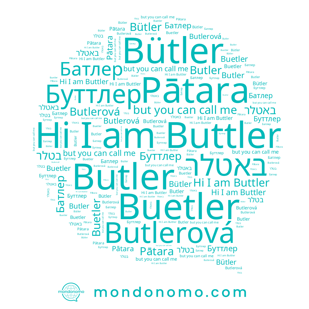 name Буттлер, name Buttler, name Butlerová, name בטלר, name באטלר, name Батлер, name Butler, name Buetler, name Pātara, name Bütler