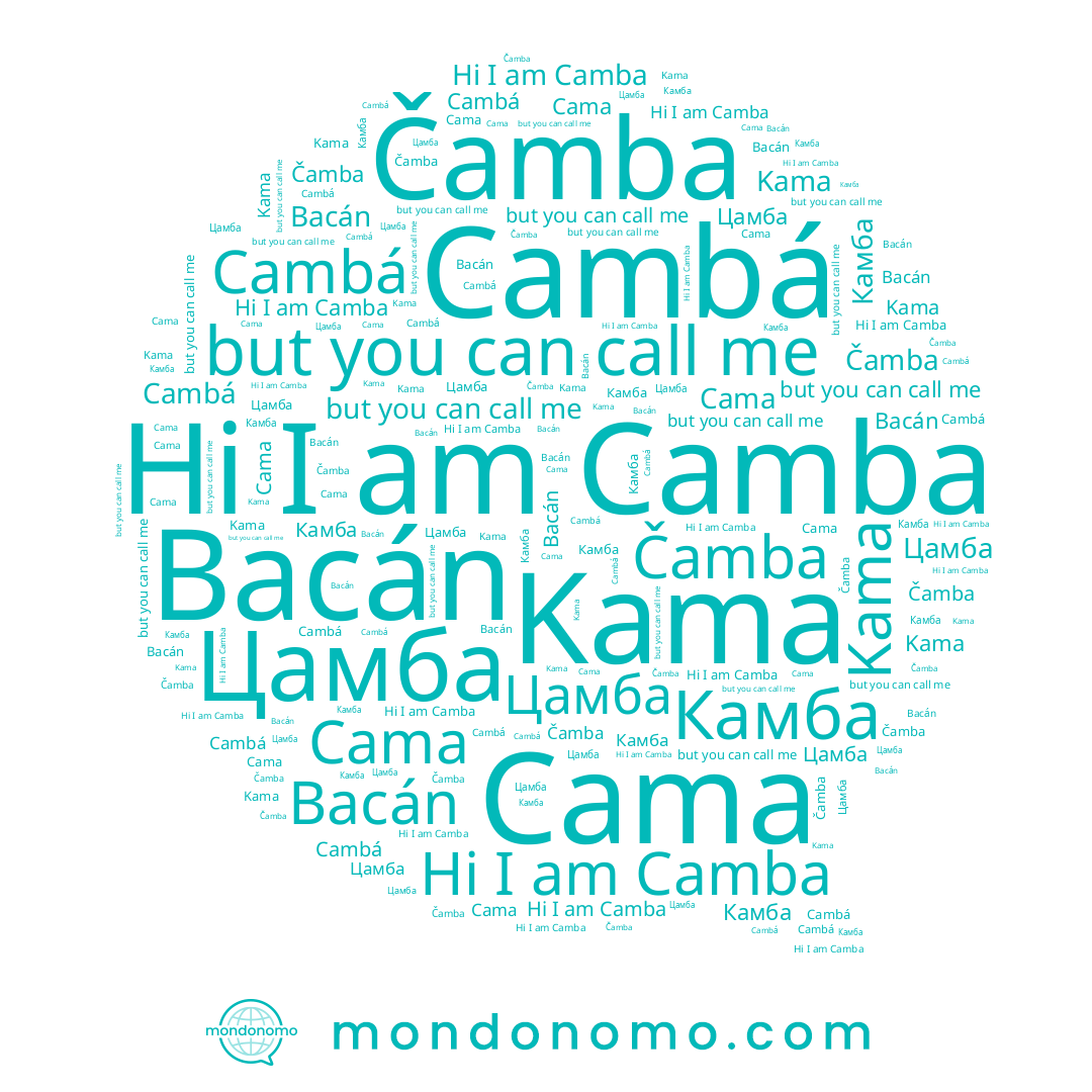 name Bacán, name Цамба, name Cambá, name Camba, name Kama, name Cama, name Čamba, name Камба