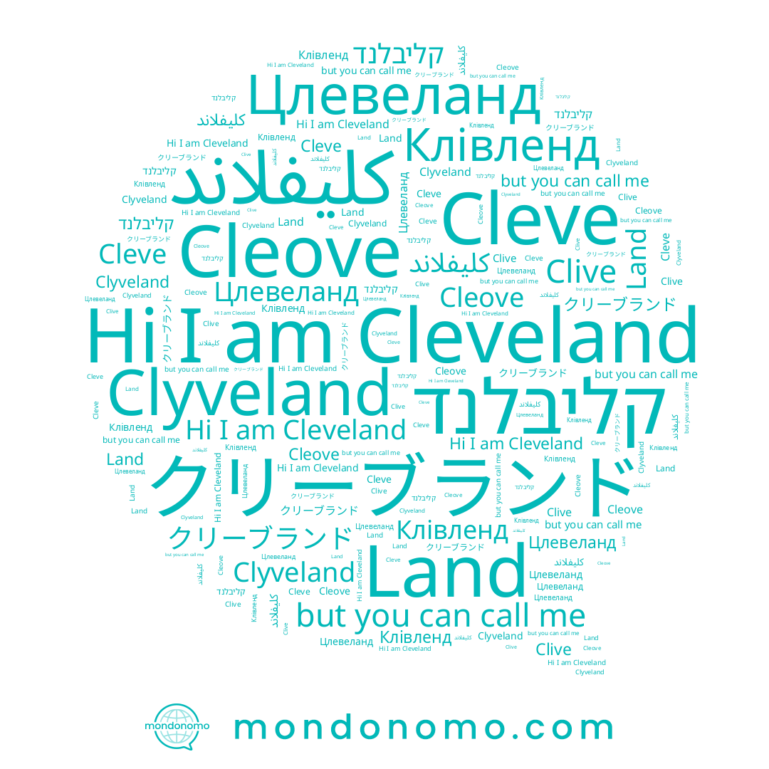 name Land, name Cleve, name Cleove, name Цлевеланд, name Clyveland, name Clive, name Cleveland, name קליבלנד