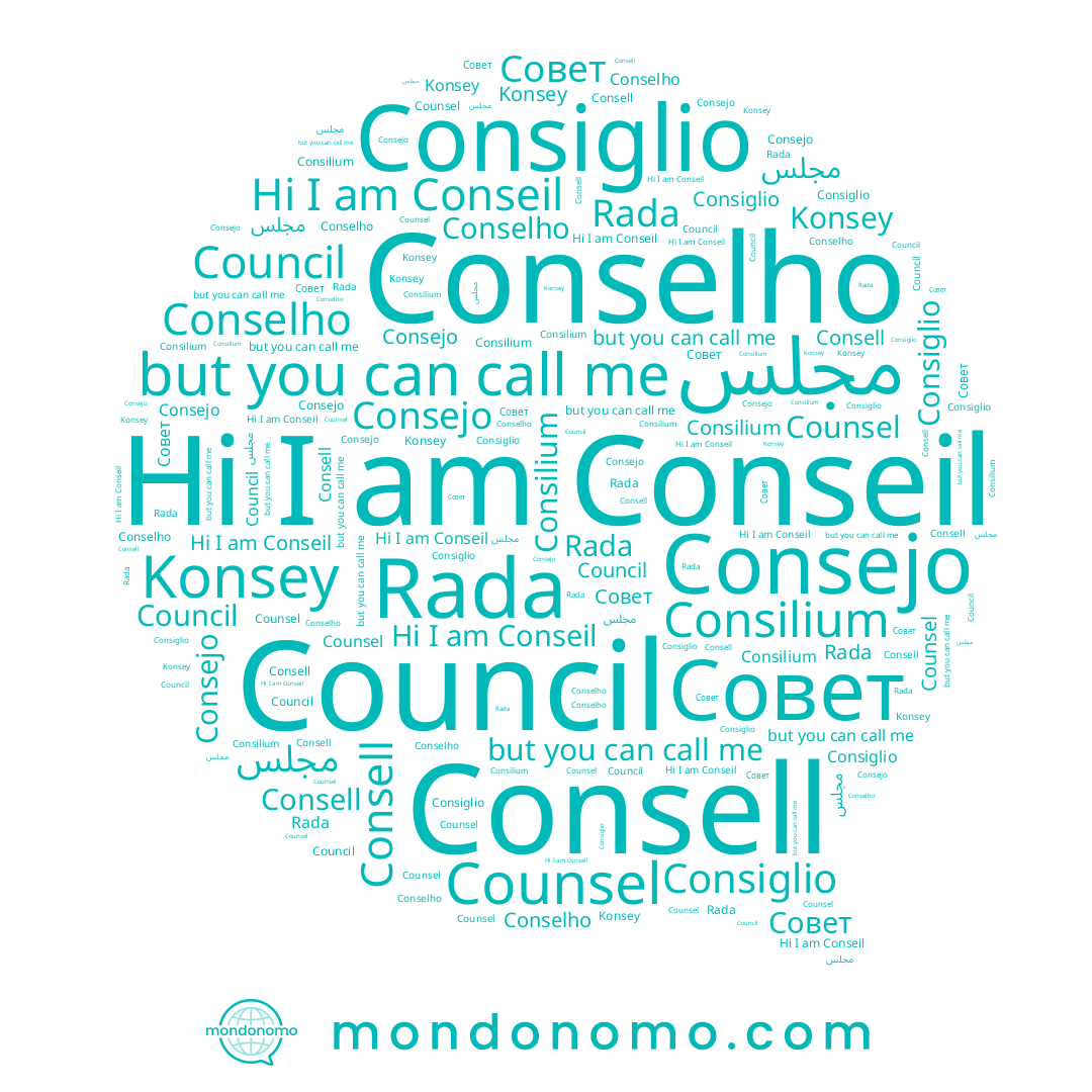 name Consiglio, name Consell, name Conseil, name Council, name Consejo, name Rada