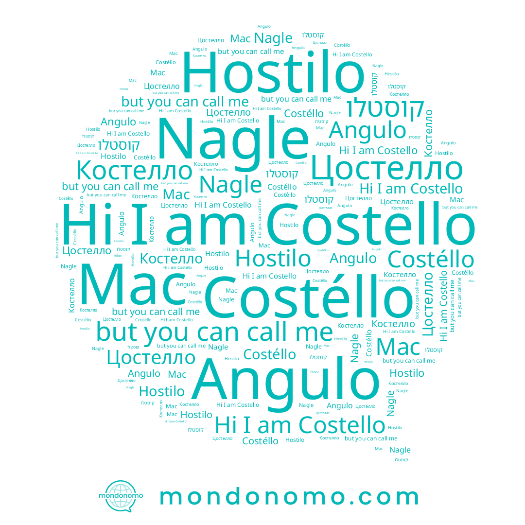 name Costéllo, name Цостелло, name Nagle, name קוסטלו, name Hostilo, name Angulo, name Costello, name Костелло, name Mac