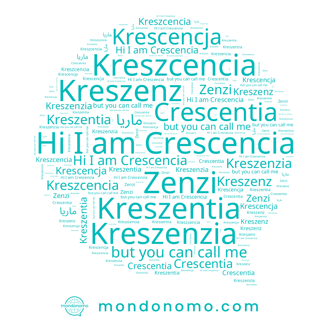 name Krescencja, name Kreszentia, name Crescencia, name Kreszenzia, name Crescentia, name ماريا, name Zenzi, name Kreszenz, name Kreszcencia
