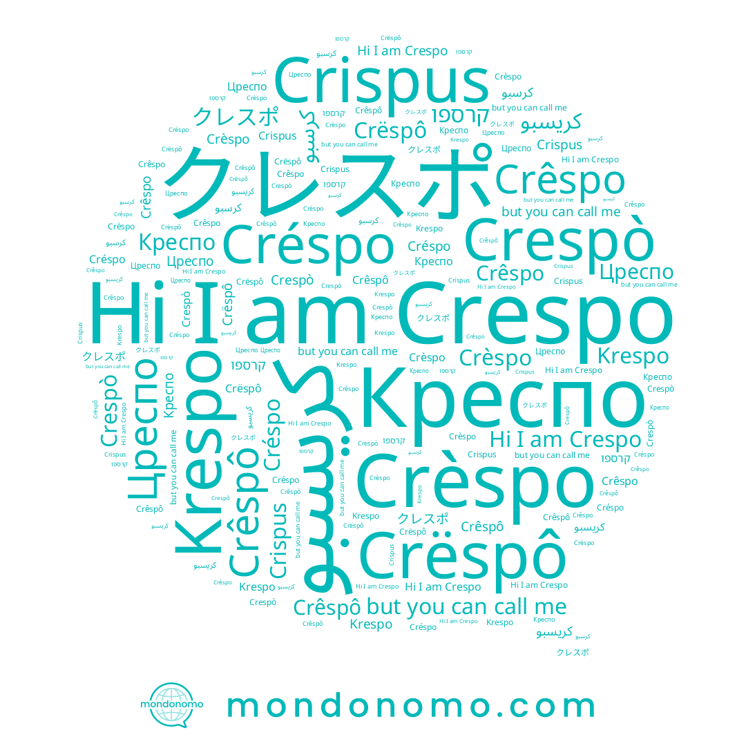 name كرسبو, name Креспо, name Цреспо, name Crespò, name Crêspô, name Crèspo, name Crispus, name Créspo, name Krespo, name كريسبو, name Crespo, name Crëspô, name Crêspo
