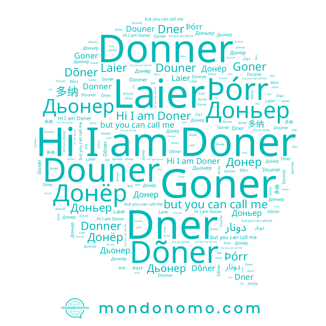 name Douner, name Donner, name Dõner, name Laier, name Доньер, name Þórr, name Goner, name Doner, name Дьонер, name دونار, name Dner, name Донёр, name Донер, name 多纳