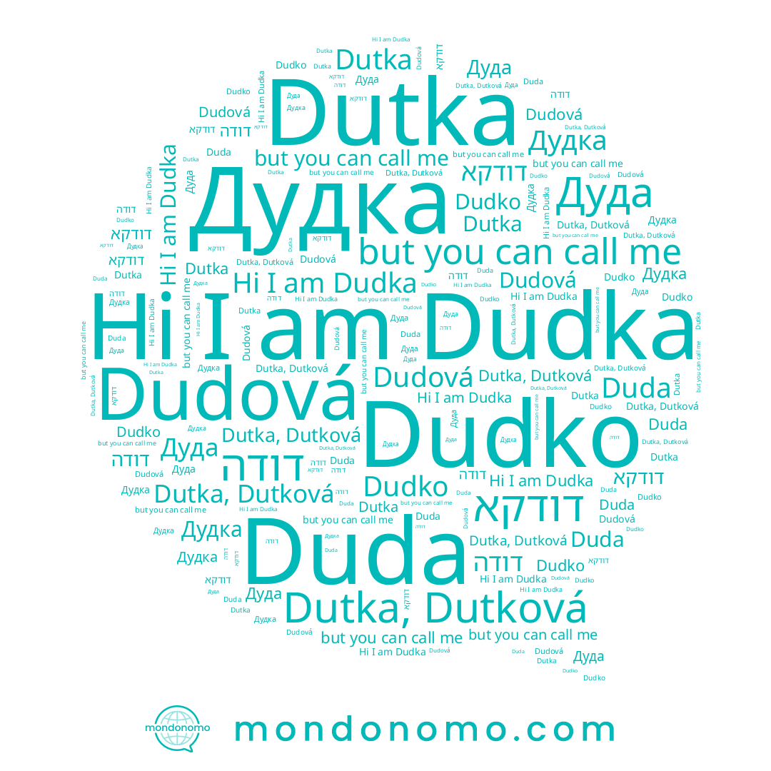 name Dudko, name דודה, name Dudová, name Dutka, Dutková, name Дудка, name דודקא, name Duda, name Dutka, name Дуда, name Dudka