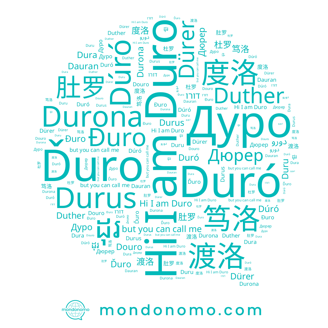 name 渡洛, name דורו, name Duther, name Duru, name Duro, name Dürer, name Duró, name ដុរ, name Đuro, name Durus, name 笃洛, name دورو, name Dauran, name Dúró, name Дуро, name Durona, name Dura, name Ďuro, name 杜罗, name 肚罗, name 度洛