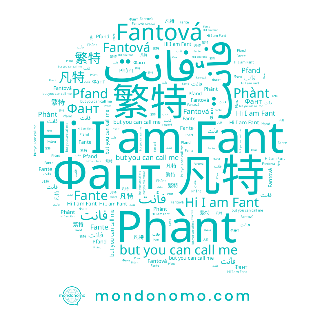 name فانت, name 凡特, name Phànt, name فأنت, name Fantová, name Fante, name Pfand, name Фант, name Fant, name 繁特