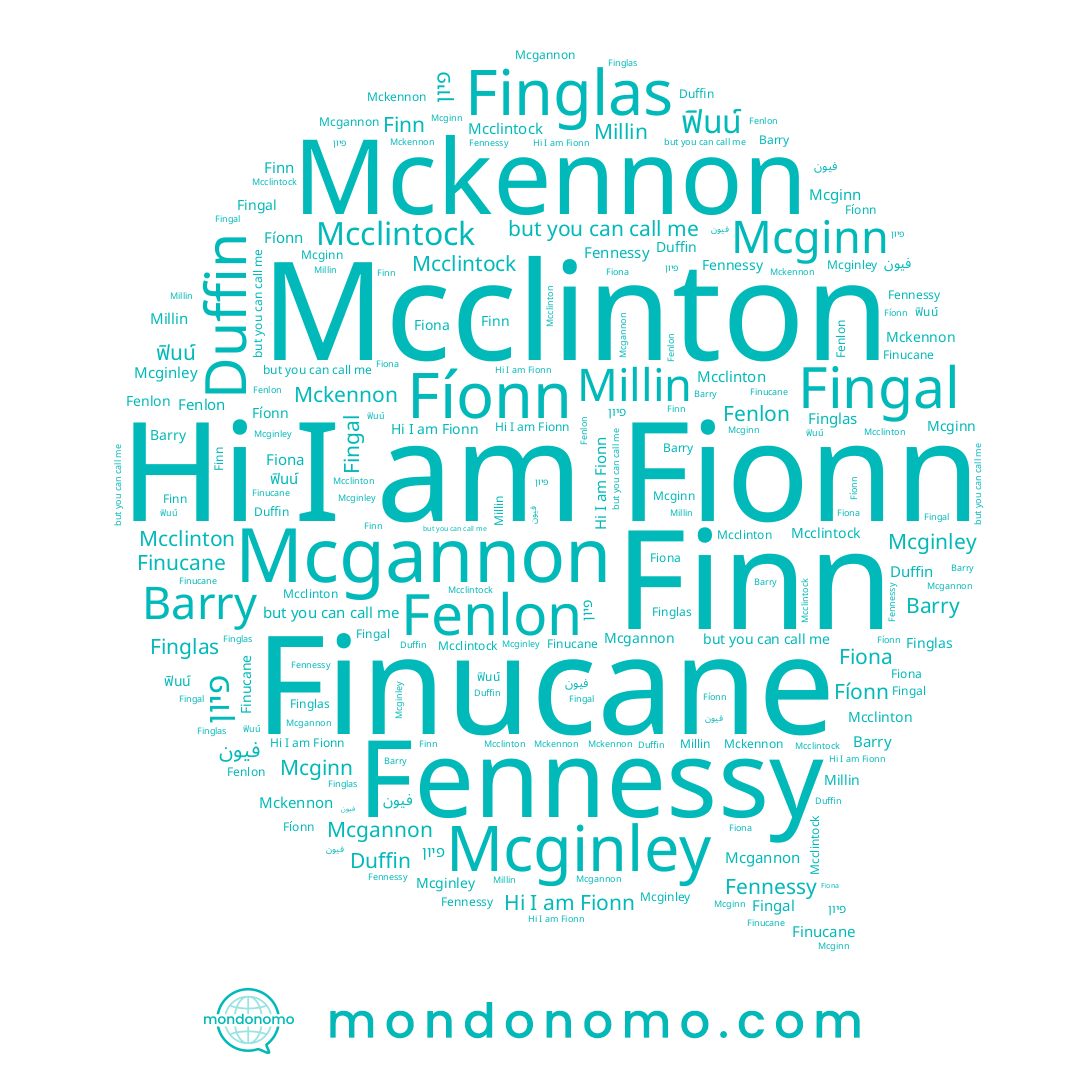 name Mcclintock, name Mcginley, name Finglas, name Mcgannon, name Mcginn, name Fionn, name ฟินน์, name Fingal, name فيون, name Finucane, name Fiona, name Mcclinton, name Millin, name Fennessy, name Fenlon, name Finn, name Fíonn, name Barry, name Mckennon, name Duffin