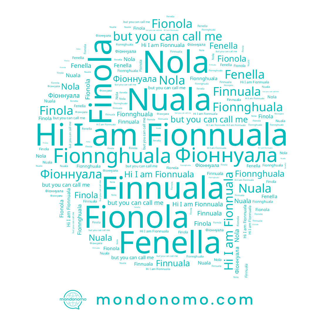 name Finnuala, name Fenella, name Fionnghuala, name Nuala, name Finola, name Фіоннуала, name Nola, name Fionola, name Fionnuala