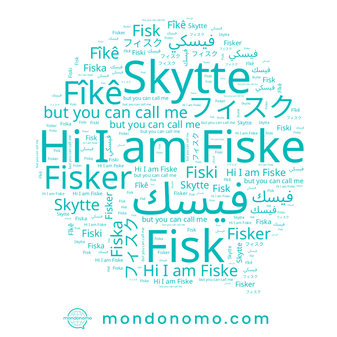name Fisk, name Fiska, name Fiski, name フィスク, name فيسكي, name Skytte, name Fîkê, name Fisker, name Fiske