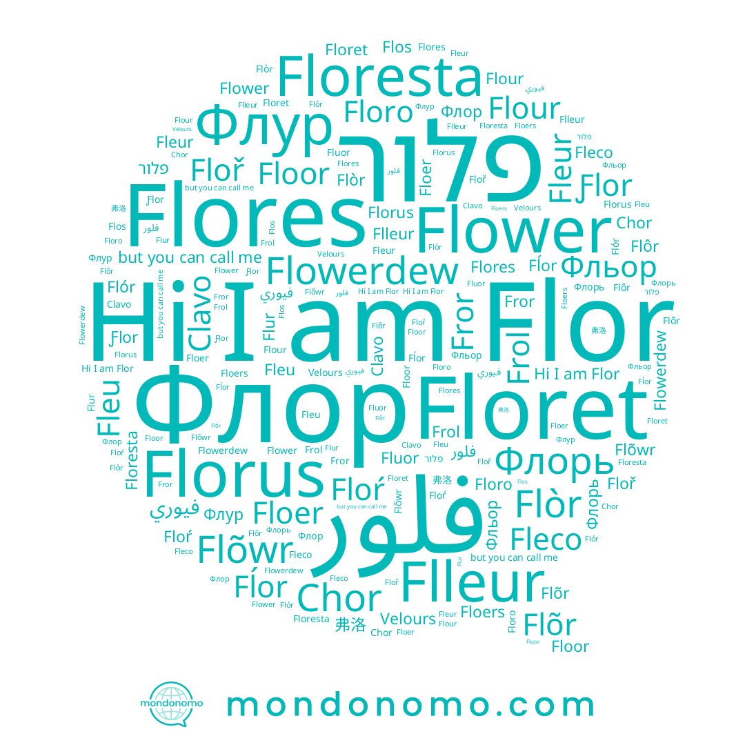 name Flour, name Флор, name Fleu, name Florus, name 弗洛, name Floer, name Flor, name Flower, name Flôr, name Frol, name Floř, name Ƒlor, name Flòr, name Chor, name Floret, name Floresta, name Fleco, name Флур, name פלור, name Floor, name Fror, name Fleur, name Флорь, name Floro, name Flõr, name Clavo, name Flur, name Flór, name Flowerdew, name فلور, name Flores, name Floers, name Fĺor, name Floŕ, name Flleur, name Flõwr