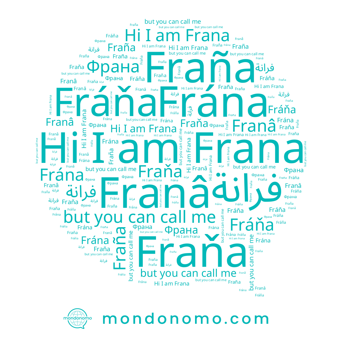 name فرانة, name Fráňa, name Fraňa, name Fraña, name Franâ, name Франа, name Frana