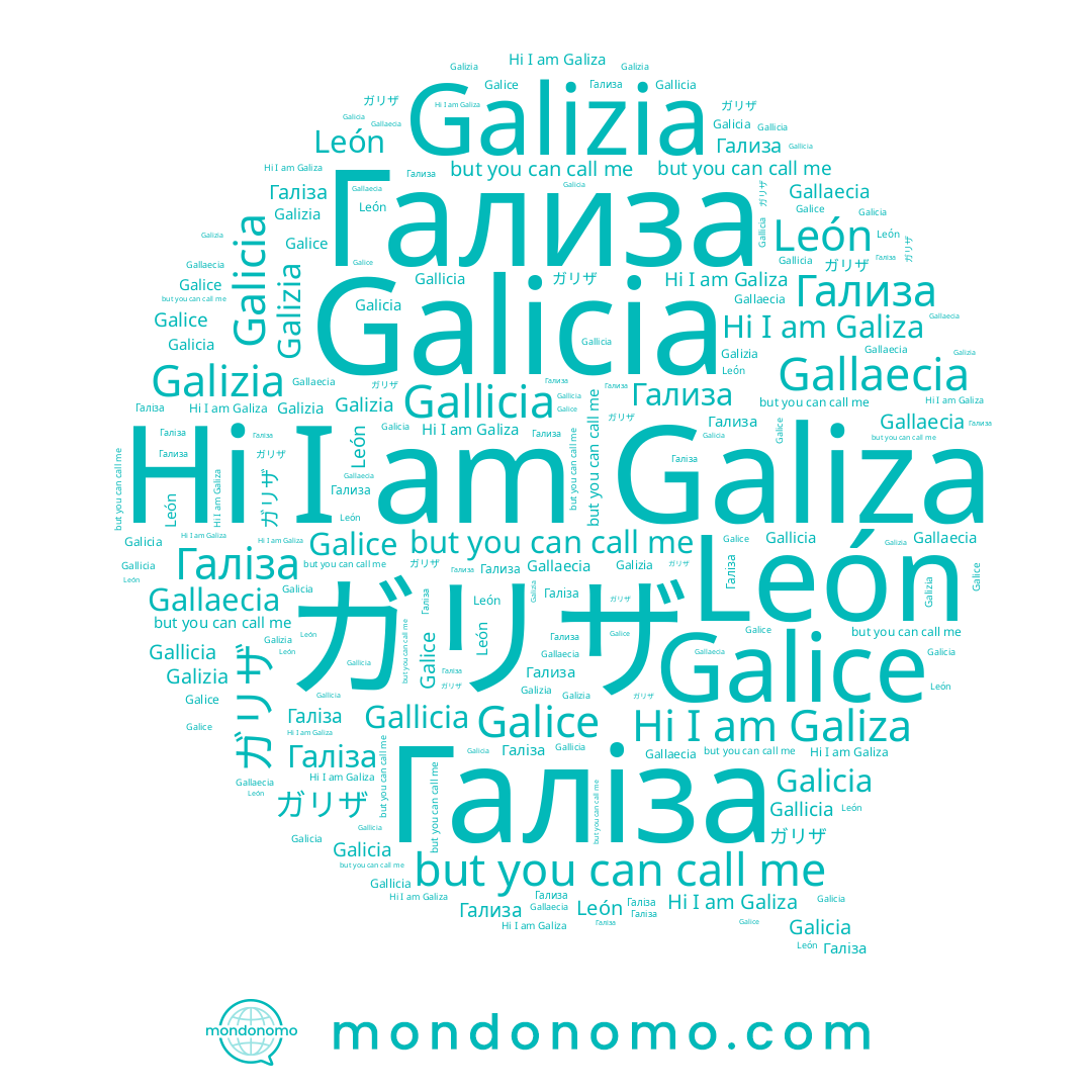 name Gallicia, name Galice, name León, name Галіза, name Гализа, name ガリザ, name Galizia, name Galiza, name Galicia