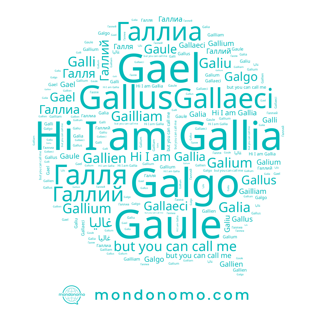 name Gallien, name Gallaeci, name غاليا, name Galia, name Галлиа, name Gailliam, name Gael, name Галля, name Galli, name Gaule, name Gallus, name Gallia, name Галлий, name Galgo, name Galiu