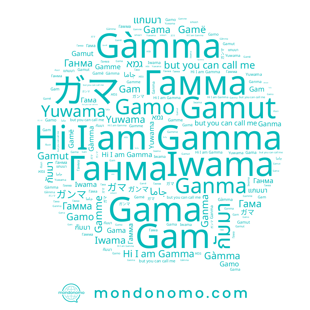 name ガマ, name Ганма, name Gama, name แกมมา, name Gamo, name กัมมา, name Iwama, name Gamma, name Yuwama, name Gam, name Ganma, name ガンマ, name Gamme, name Gàmma