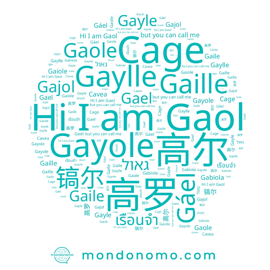 name Cage, name Gaille, name Gaylle, name Gajol, name Gaol, name เรือนจำ, name Gáel, name Gael, name 高罗, name Gabiola, name Gaile, name Gayole, name 镐尔, name Gayle, name 高尔, name גאול
