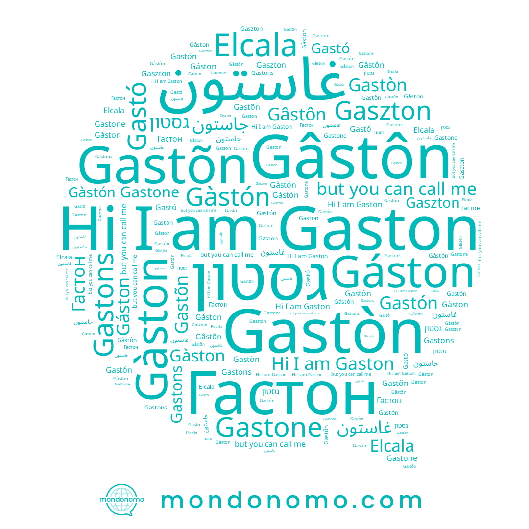 name Gáston, name Gaston, name Gàstón, name גסטון, name Gastõn, name Gastó, name Gastón, name Gastòn, name Gastone, name Гастон, name جاستون, name Elcala, name غاستون, name Gâstôn, name Gaszton, name Gàston